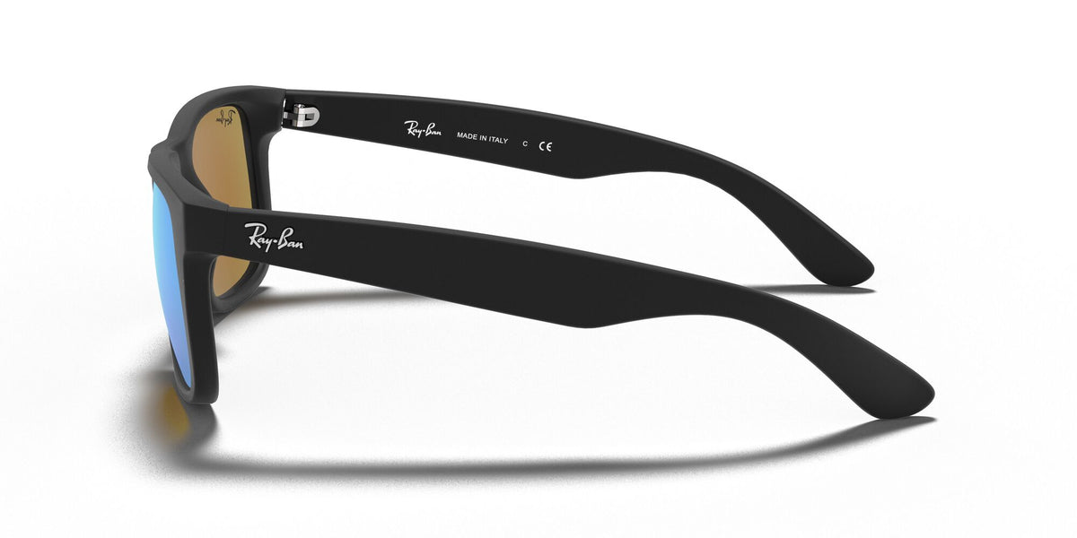 Ray-Ban Justin 0RB4165 622/55 55 Rubber Black / Blue Flash Mirror