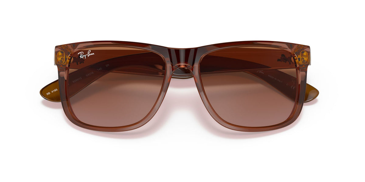 Ray-Ban 0RB4165 #6594/13 Justin Transparent Light Brown / Brown Size: 55 (Category: 2N) 55 / Polycarbonate / Nylon / Nylon