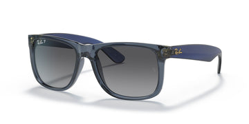 Ray-Ban Justin 0RB4165 6596T3 55 Transparent Blue/ Grey 55 / Polycarbonate / Nylon / Nylon