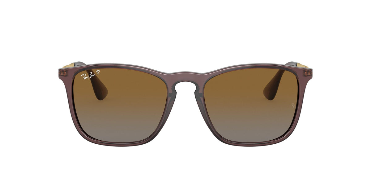 RB 4187F Ray-Ban Chris Transparent Brown / Brown 54 54 / Polycarbonate / Injected / Metal