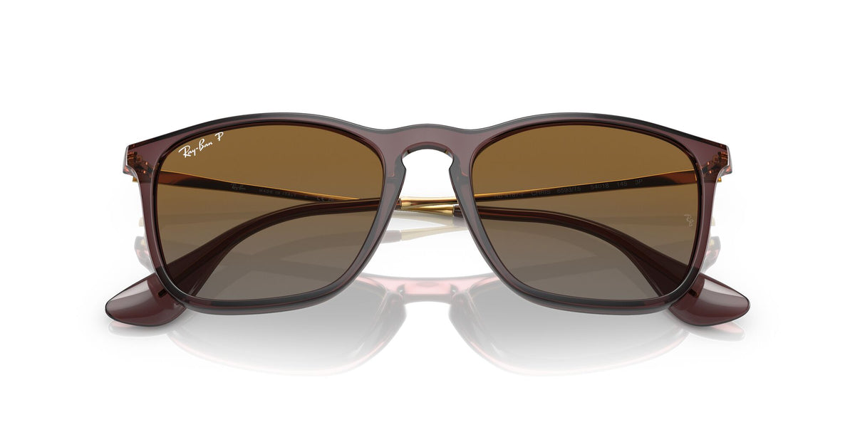 RB 4187F Ray-Ban Chris Transparent Brown / Brown 54 54 / Polycarbonate / Injected / Metal