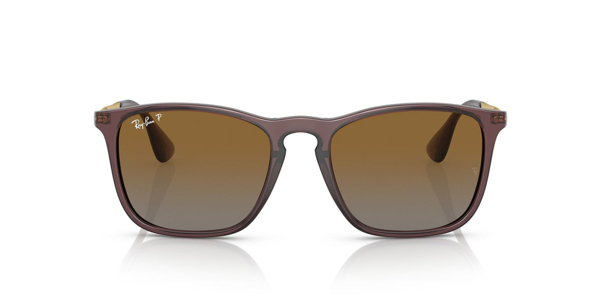 RB 4187F Ray-Ban Chris Transparent Brown / Brown 54 54 / Polycarbonate / Injected / Metal