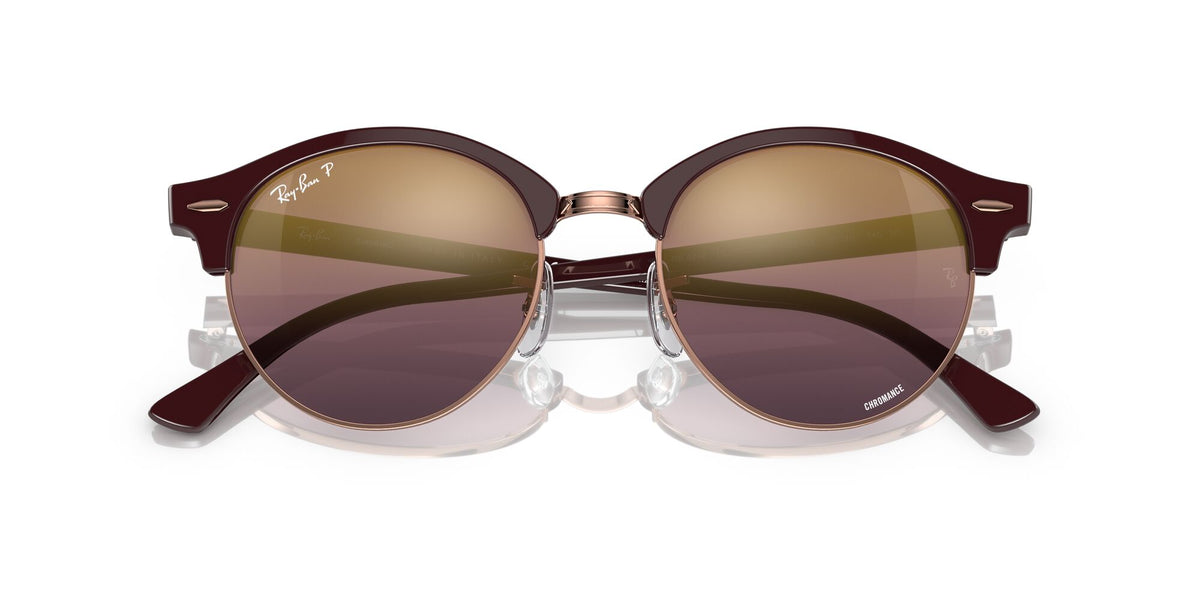 RB 4246 Ray-Ban Clubround Bordeaux On Rose Gold / Gold/Red 51 51 / Crystal / Acetate / Acetate