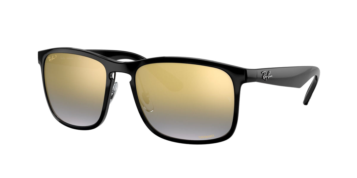 Ray-Ban0RB4264 601/J0 58 Gloss Black/ Blue Mirror Gold Gradient
