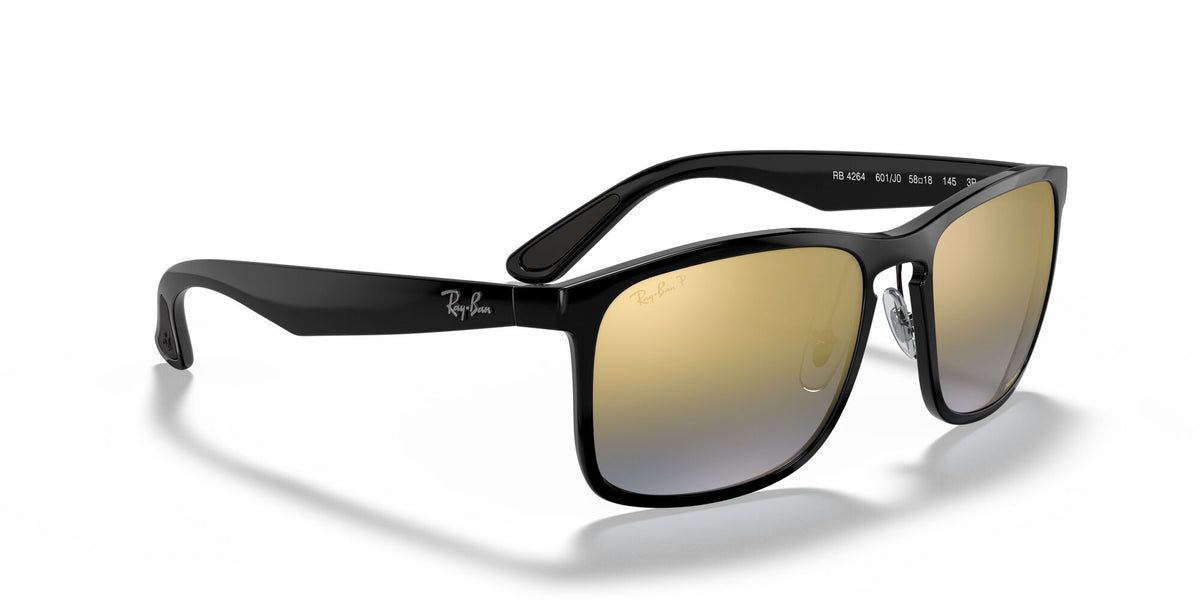 Ray-Ban0RB4264 601/J0 58 Gloss Black/ Blue Mirror Gold Gradient