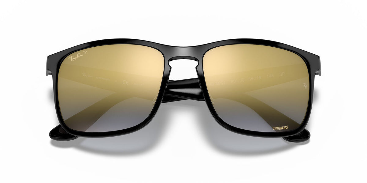 Ray-Ban0RB4264 601/J0 58 Gloss Black/ Blue Mirror Gold Gradient