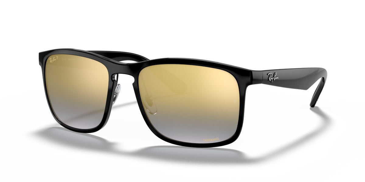 Ray-Ban0RB4264 601/J0 58 Gloss Black/ Blue Mirror Gold Gradient