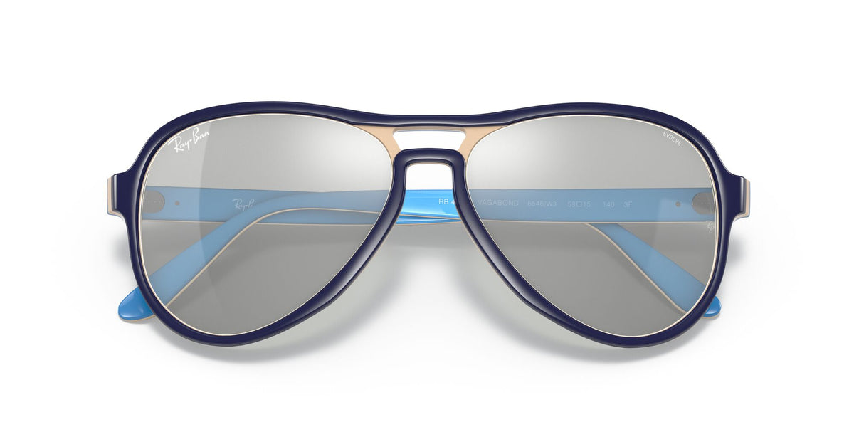 RB 4355 Ray-Ban Vagabond Light Blue / Photo Grey Mirror Grey 58 58 / Crystal / Nylon / Nylon