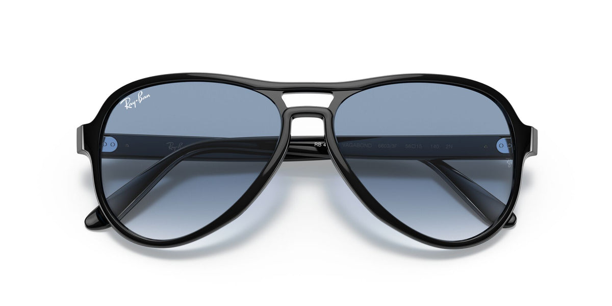 RB 4355 Ray-Ban Vagabond Black / Clear Gradient Blue 58 58 / Crystal / Nylon / Nylon