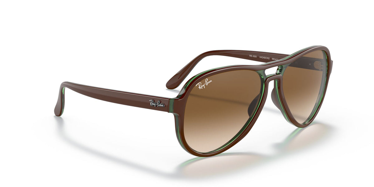 RB 4355 Ray-Ban Vagabond Brown On Green / Clear Gradient Brown 58 58 / Crystal / Nylon / Nylon