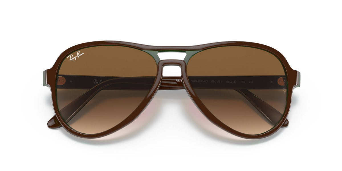 RB 4355 Ray-Ban Vagabond Brown On Green / Clear Gradient Brown 58 58 / Crystal / Nylon / Nylon