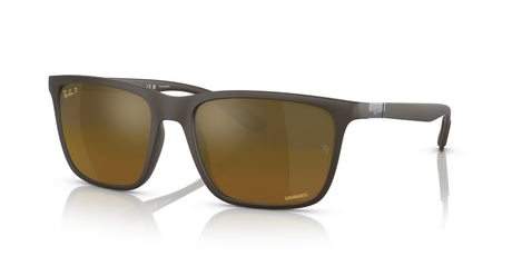 Ray-Ban  0RB4385 6124A3 58 Brown/ Brown/Gold 58 / Polycarbonate / Peek / Metal