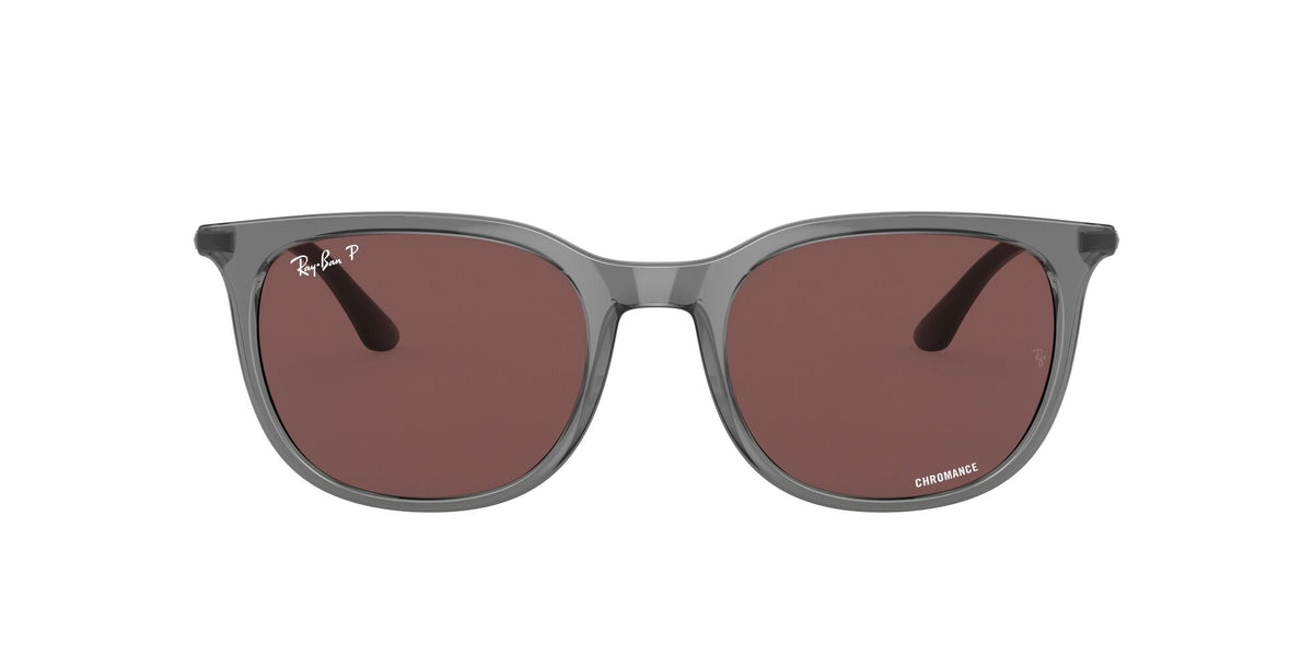 RB 4386F Ray-BanTransparent Grey / Dark Violet 55 55 / Crystal / Injected / Metal