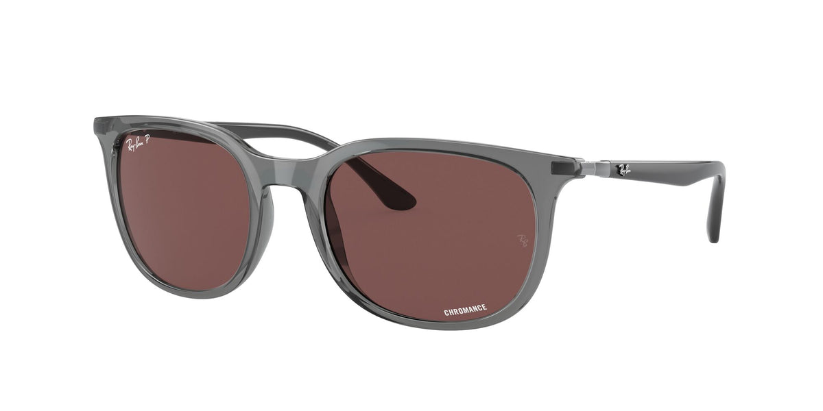RB 4386F Ray-BanTransparent Grey / Dark Violet 55 55 / Crystal / Injected / Metal