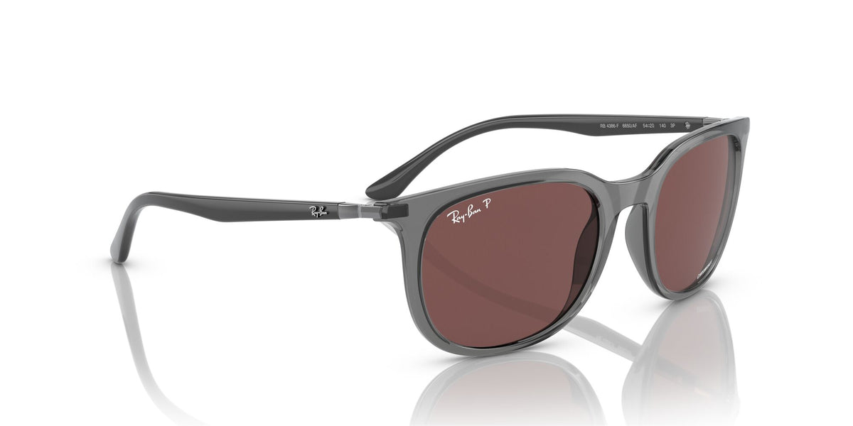 RB 4386F Ray-BanTransparent Grey / Dark Violet 55 55 / Crystal / Injected / Metal