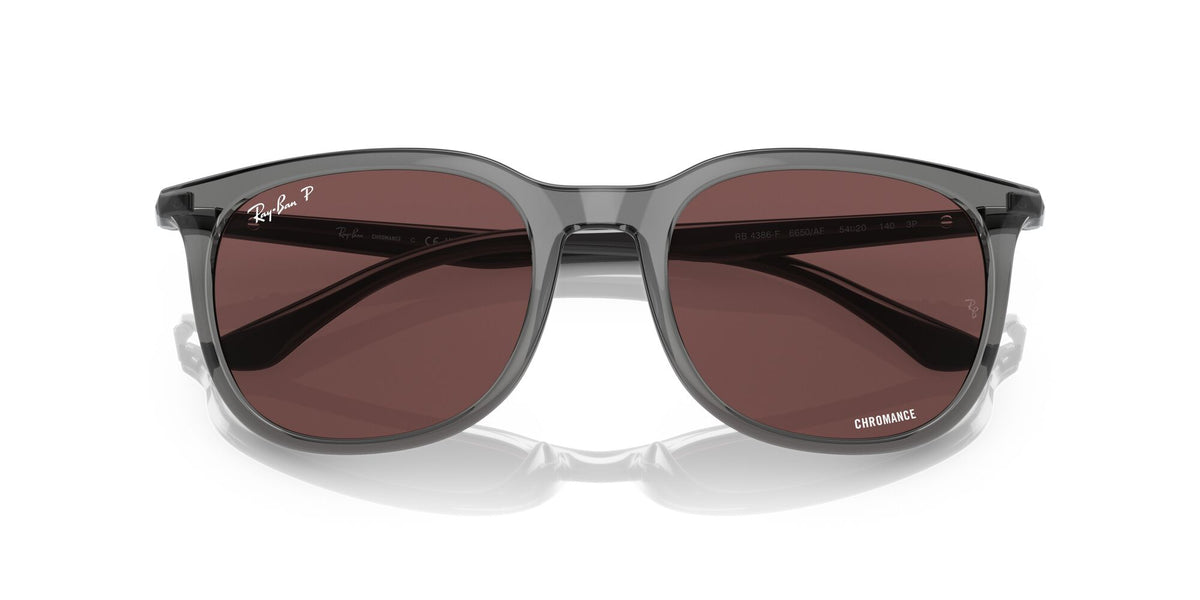 RB 4386F Ray-BanTransparent Grey / Dark Violet 55 55 / Crystal / Injected / Metal