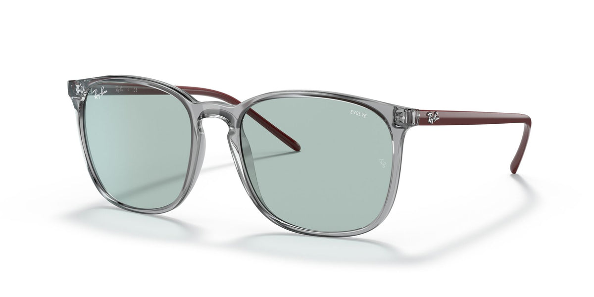 RB 4387F Ray-BanTransparent Grey / Photochromic Green Gradient Blue 55 55 / Nxt / Acetate / Acetate