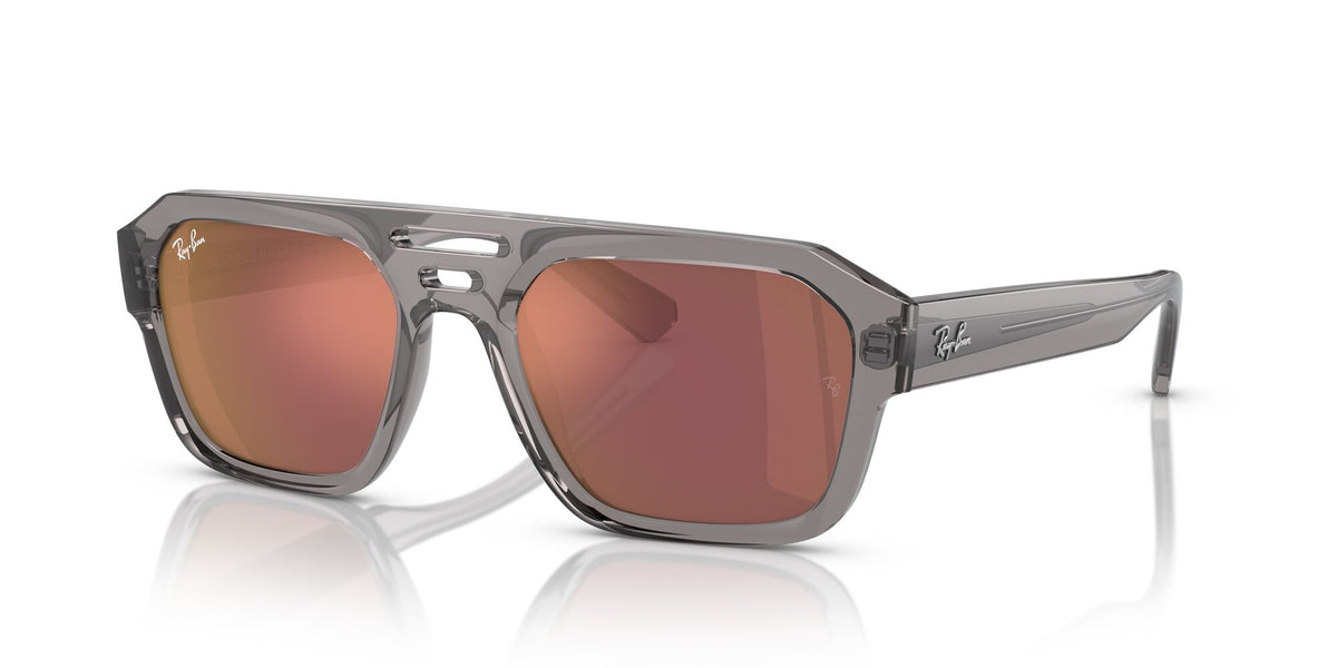Ray-Ban Corrigan 0RB4397 6684D0 54 Transparent Grey/ Dark Violet/Red 54 / Polyamide Bio / Acetate / Molded Acetate