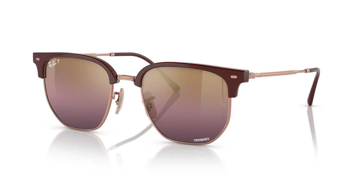 Ray-Ban New Clubmaster 0RB4416F 6654G9 55 Bordeaux On Rose Gold/ Red 55 / Crystal / Injected / Metal