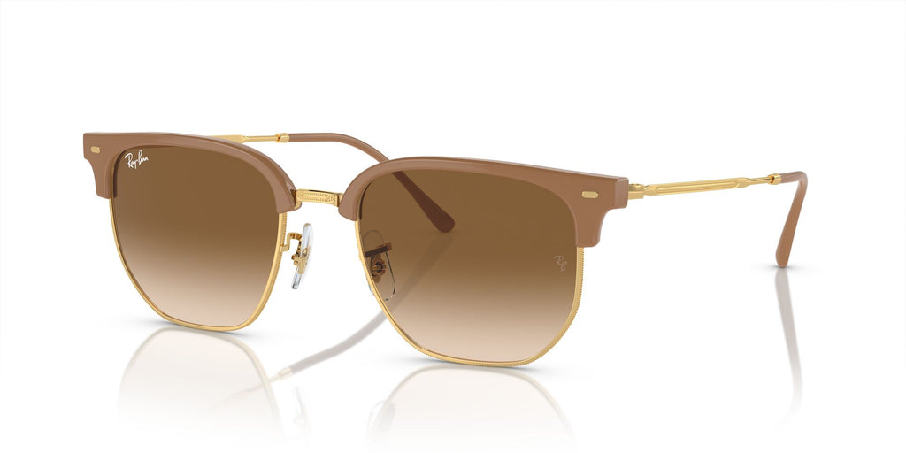 Ray-Ban New Clubmaster 0RB4416F 672151 55 Beige On Gold/ Light Brown 55 / Crystal / Injected / Metal