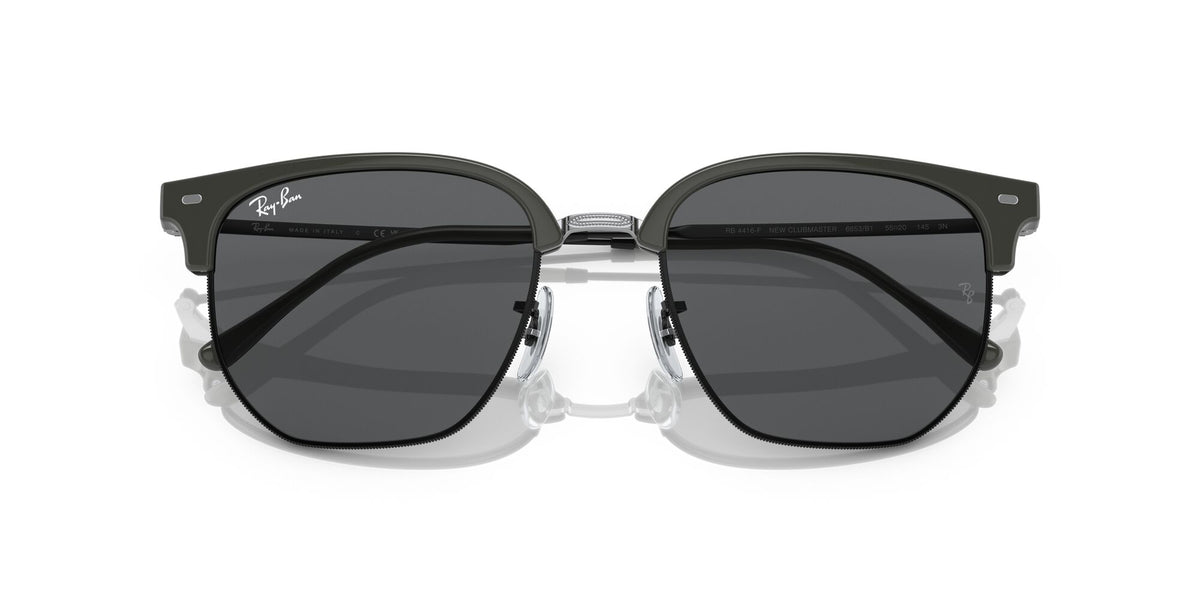 RB 4416F Ray-Ban New Clubmaster Grey On Black / Dark Grey 55 55 / Crystal / Injected / Metal