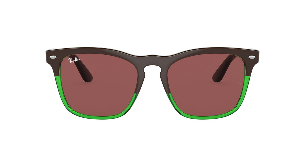 RB 4487F Ray-Ban Steve Dark Brown On Transparent Green / Dark Violet 54 54 / Polyamide Bio / Injected / Molded