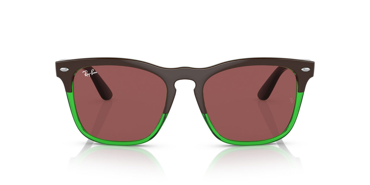 RB 4487F Ray-Ban Steve Dark Brown On Transparent Green / Dark Violet 54 54 / Polyamide Bio / Injected / Molded