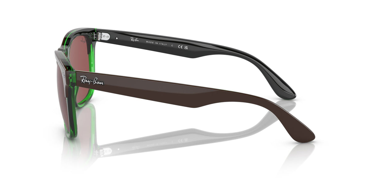 RB 4487F Ray-Ban Steve Dark Brown On Transparent Green / Dark Violet 54 54 / Polyamide Bio / Injected / Molded