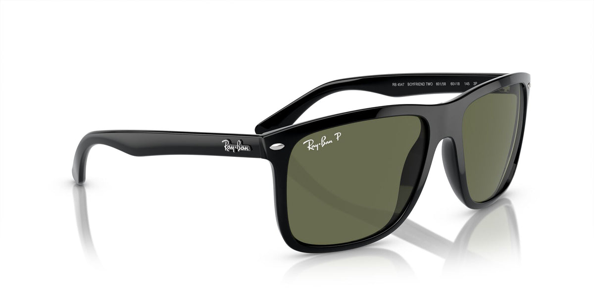 Ray-Ban Boyfriend Two 0RB4547 601/58 57 Black/ Green 57 / Crystal / Injected / Injected