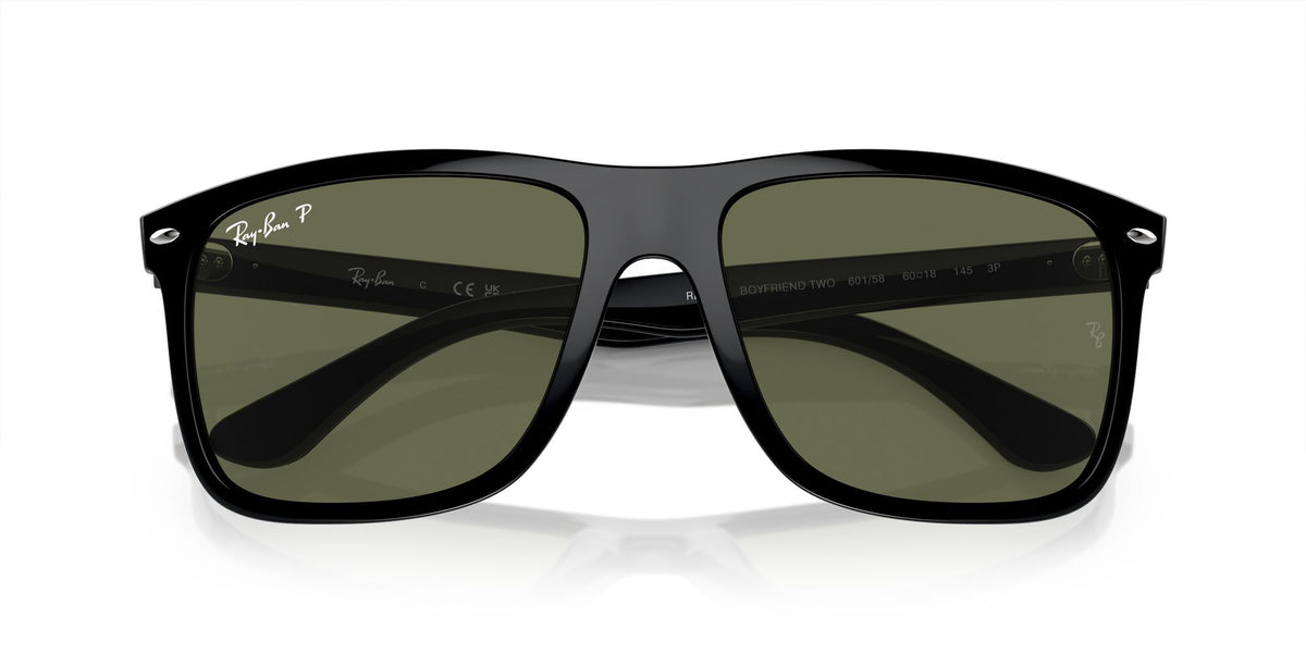 Ray-Ban Boyfriend Two 0RB4547 601/58 57 Black/ Green 57 / Crystal / Injected / Injected