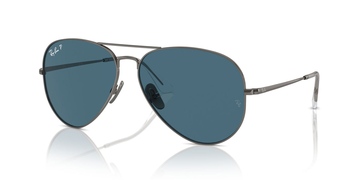 Ray-Ban Aviator Titanium 0RB8089 165/S2 58 Gunmetal/ Blue