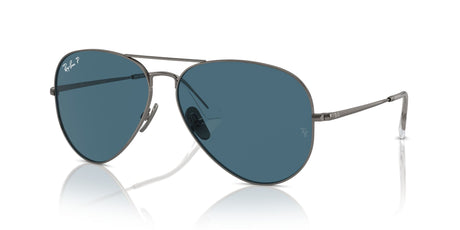 Ray-Ban Aviator Titanium 0RB8089 165/S2 58 Gunmetal/ Blue