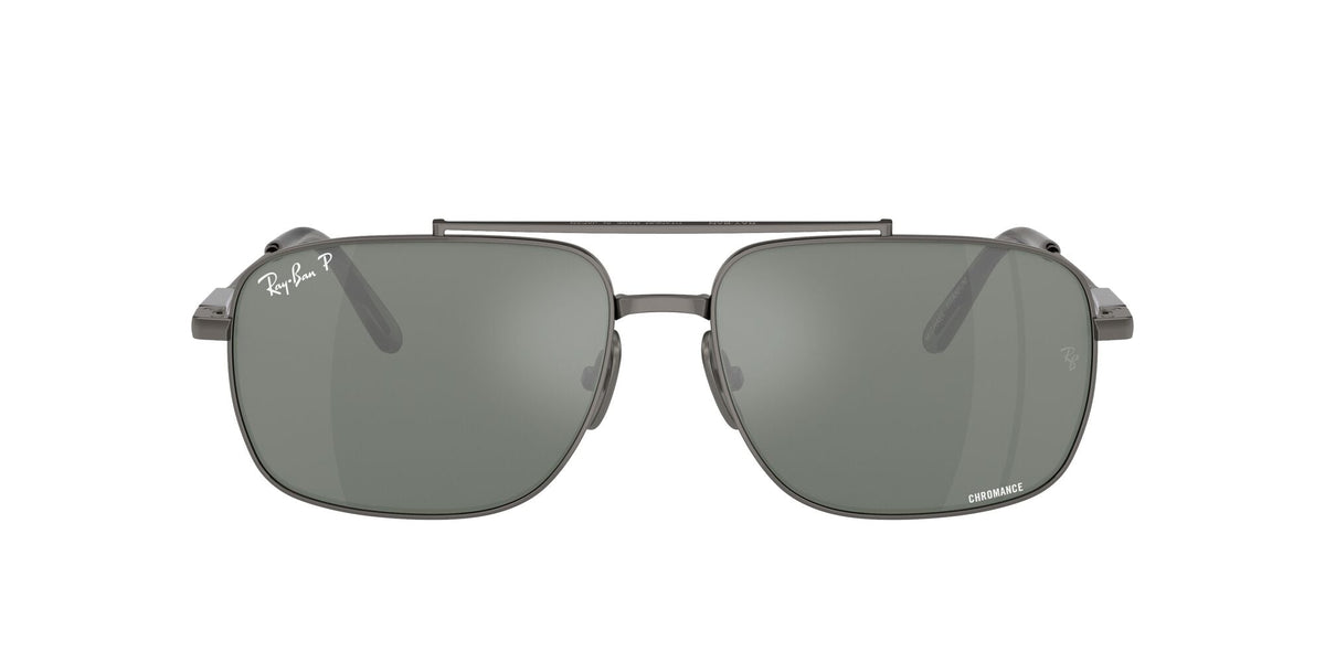 Ray-Ban Michael Titanium 0RB8096 165/GK 59 Gunmetal/ Silver/Grey - Blue Star Eyewear