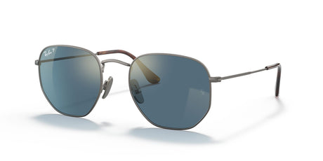 Ray-Ban Hexagonal 0RB8148 9208T0 51 Gunmetal/ Polarized Blue Mirror Gold 51 / Crystal / Titanium / Titanium