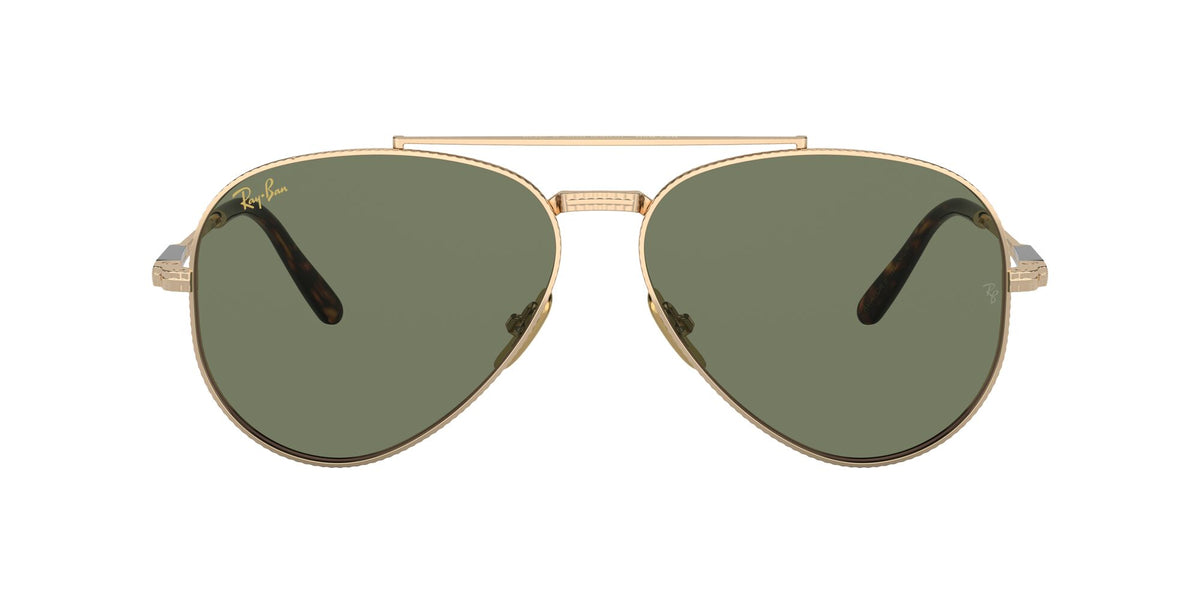 Ray-Ban Aviator Titanium 0RB8225 313852 62 Gold/ Green 62 / Crystal / Titanium / Titanium