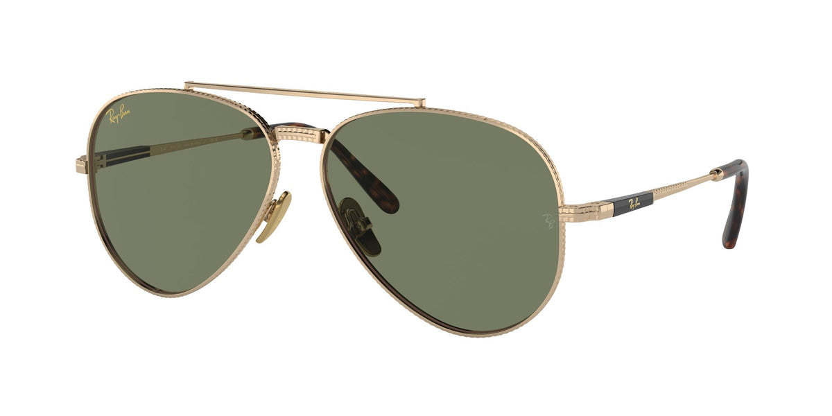 Ray-Ban Aviator Titanium 0RB8225 313852 62 Gold/ Green 62 / Crystal / Titanium / Titanium