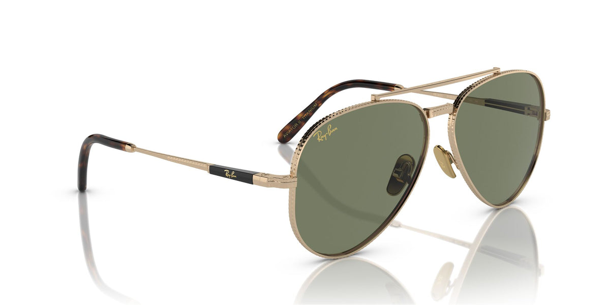 Ray-Ban Aviator Titanium 0RB8225 313852 62 Gold/ Green 62 / Crystal / Titanium / Titanium