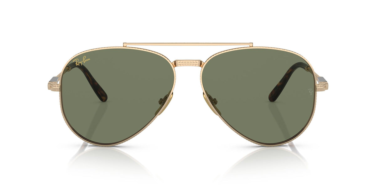 Ray-Ban Aviator Titanium 0RB8225 313852 62 Gold/ Green 62 / Crystal / Titanium / Titanium