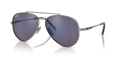 RB 8225 Ray-Ban Aviator Titanium Silver / Grey Blue 62 62 / Crystal / Titanium / Titanium