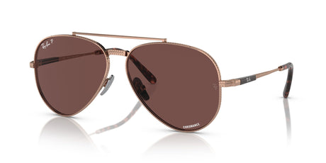 RB 8225 Ray-Ban Aviator Titanium Rose Gold / Dark Violet 58 58 / Crystal / Titanium / Titanium