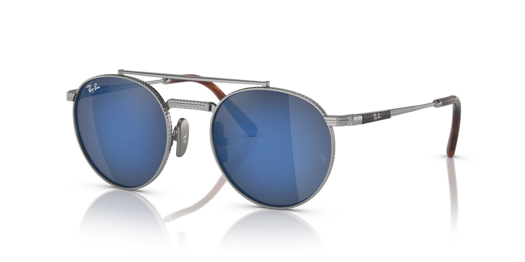 RB 8237 Ray-Ban Round Ii Titanium Silver / Grey Blue 50 50 / Crystal / Titanium / Titanium