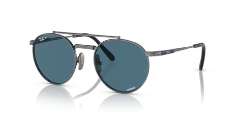 RB 8237 Ray-Ban Round Ii Titanium Gunmetal / Blue 50 50 / Crystal / Titanium / Titanium