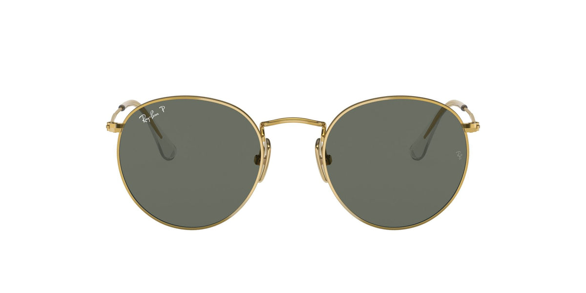RB 8247 Ray-Ban Round Gold / Polarised Green Classic G-15 47 47 / Crystal / Titanium / Titanium
