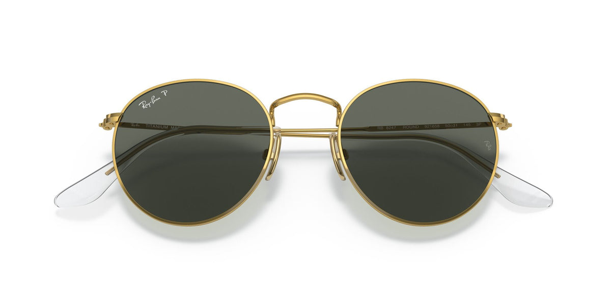 RB 8247 Ray-Ban Round Gold / Polarised Green Classic G-15 47 47 / Crystal / Titanium / Titanium