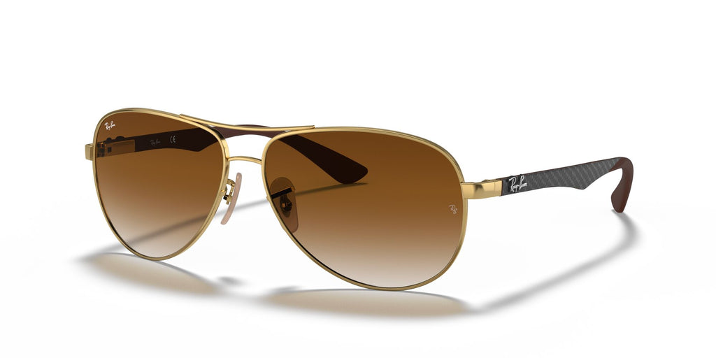 Ray-Ban Carbon Fibre 0RB8313 001/51 58 Gold/ Light Brown Gradient 58 / Polycarbonate / Steel / Metal