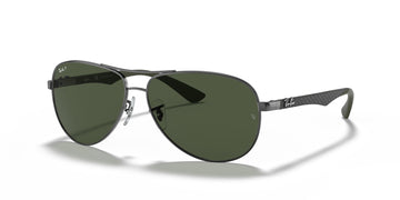 Ray-Ban Carbon Fibre 0RB8313 004/N5 61 Gunmetal/ Green 61 / Polycarbonate / Steel / Metal