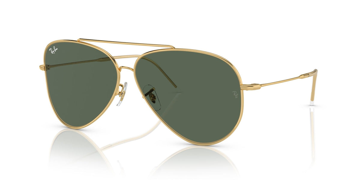 Ray-Ban Aviator Reverse 0RBR0101S 001/VR 59 Gold/ Green 59 / Polyamide Bio / Metal / Metal