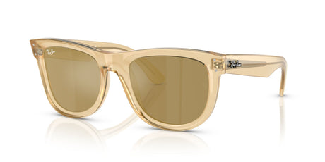 Ray-Ban Wayfarer Reverse RBR0502S 68215A 50 Opal Yellow / Brown Mirror Gold