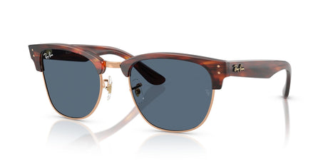Ray-Ban Clubmaster Reverse 0RBR0504S 13983A 51 Striped Havana On Rose Gold/ Dark Blue