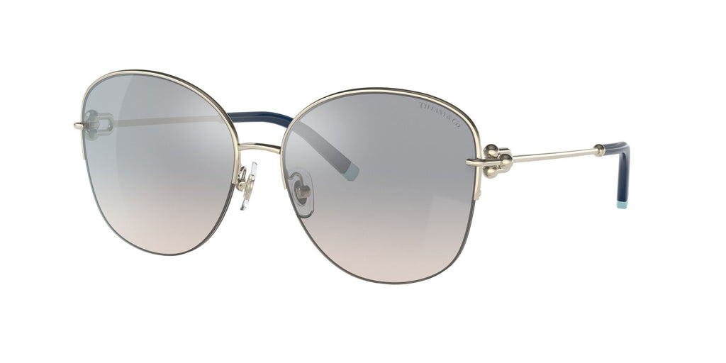 Tiffany 0TF3082 61691U 58 Pale Gold / Gradient Blue Mirror Silver